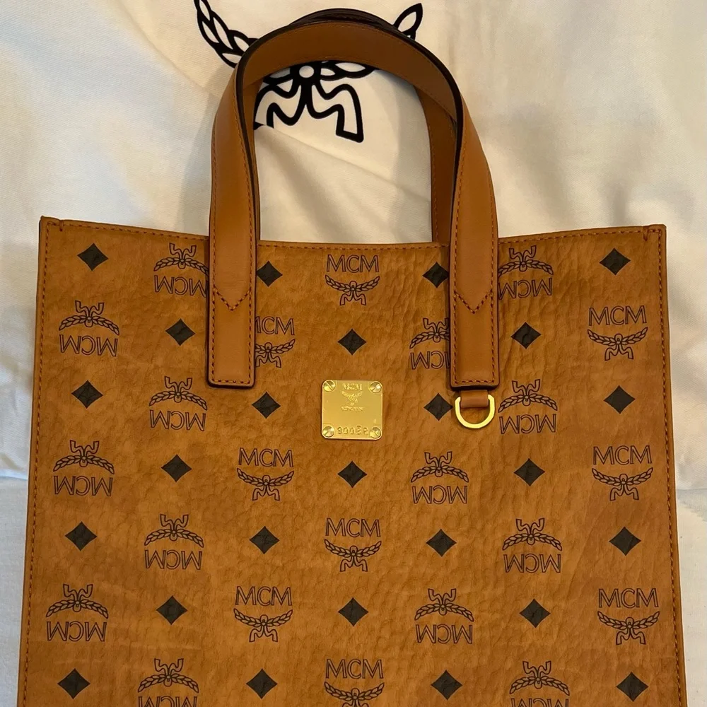 MCM Monogram Visetos Tote in Cognac - Picture 2 of 9